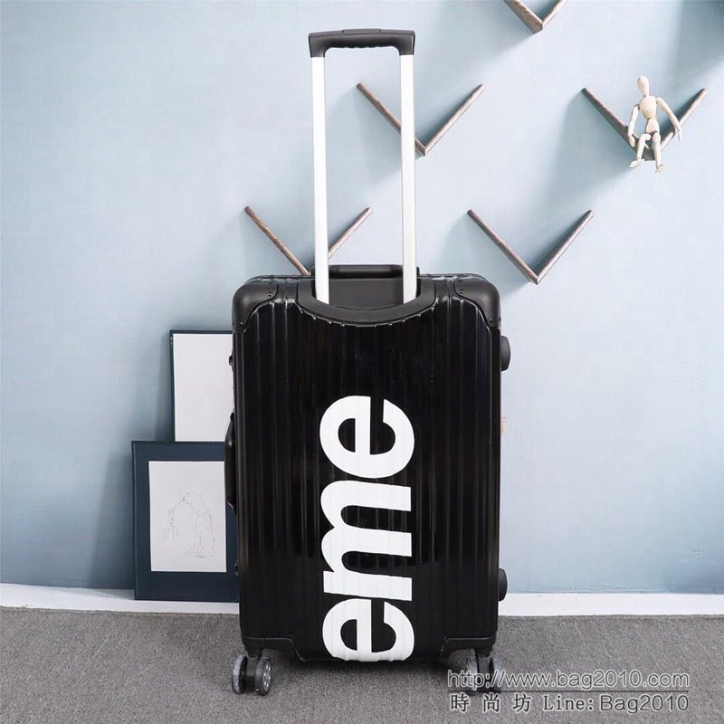 潮牌Suprmem聯名rimowa日默瓦 專櫃雙排萬向靜音飛機輪 航空7系鋁合金 拉箱/拉杆箱  xbt1126